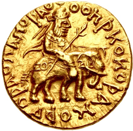 Huvishka,  151-190 (Kushan Empire -  subsidiary mint Gandhara - Peshawar possibly - Gold Dinar)